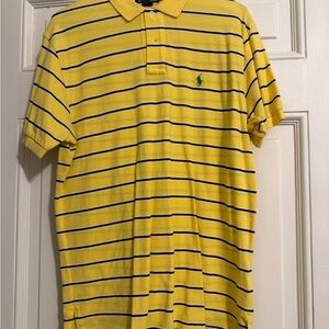 Ralph Lauren Polo in Yellow with Navy Stripes